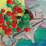 THE BARROW oil painting on cardboard.