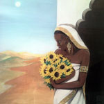 THE BRIDE tempera painting on thin cardboard.