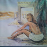 THE SPHINX watercolour painting. Selected at Concours international de peinture de la Cote d'Azur Cannes, 1995.