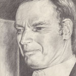 PORTRAIT OF THE ACTOR CHARLTON HESTON drawing by pencil on paper.