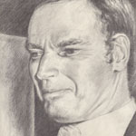 RITRATTO DELL'ATTORE CHARLTON HESTON disegno a matita su carta.